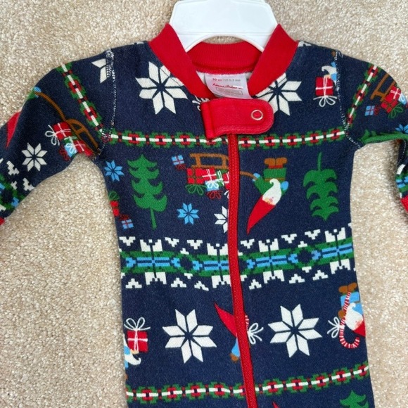 Hanna Andersson Other - Hanna Andersson Christmas Pajamas pjs Size 0-3M 50cm Organic Cotton Holiday